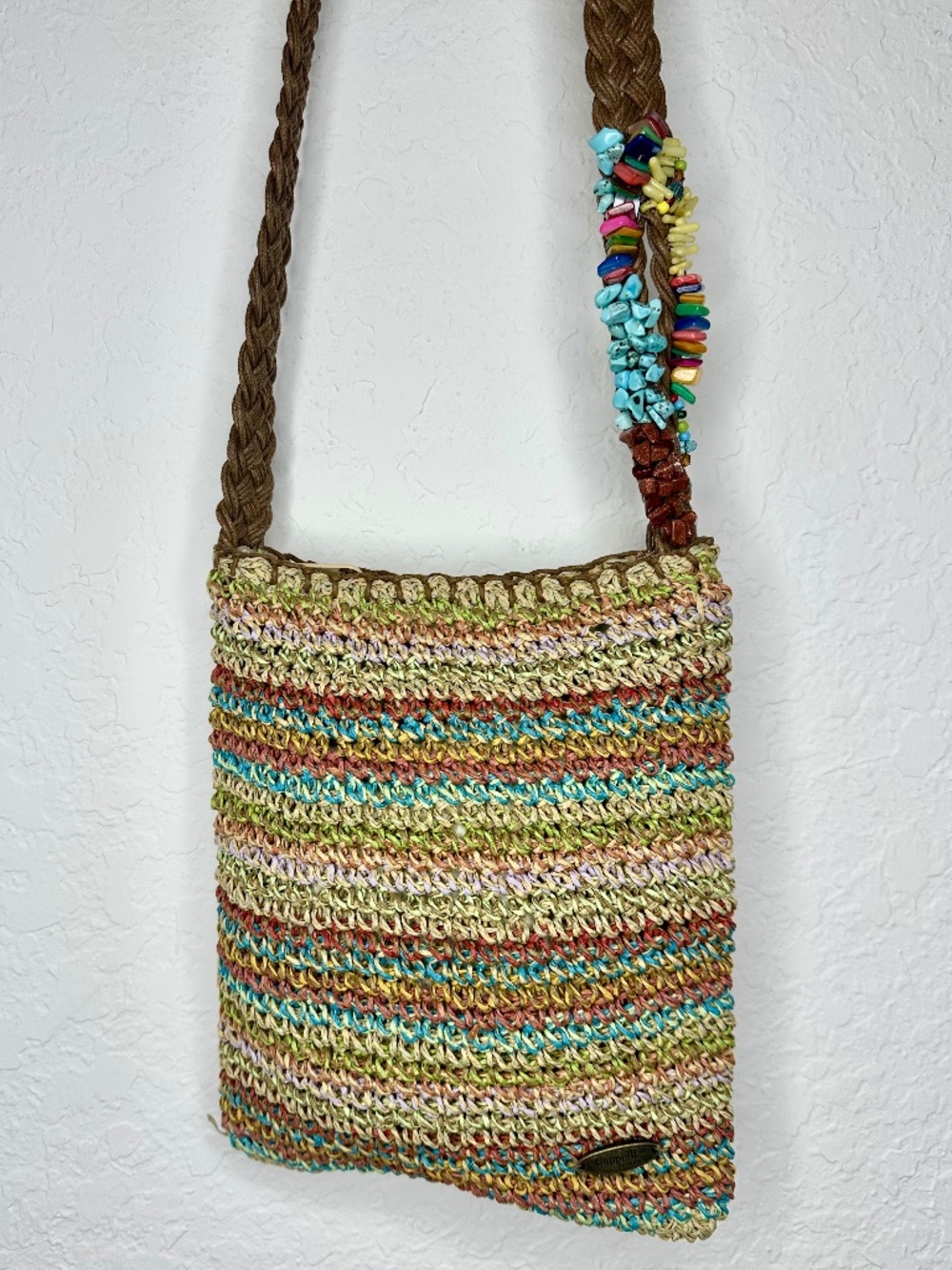 Vintage Y2K Cappelli Straworld Woven Crossbody Bag